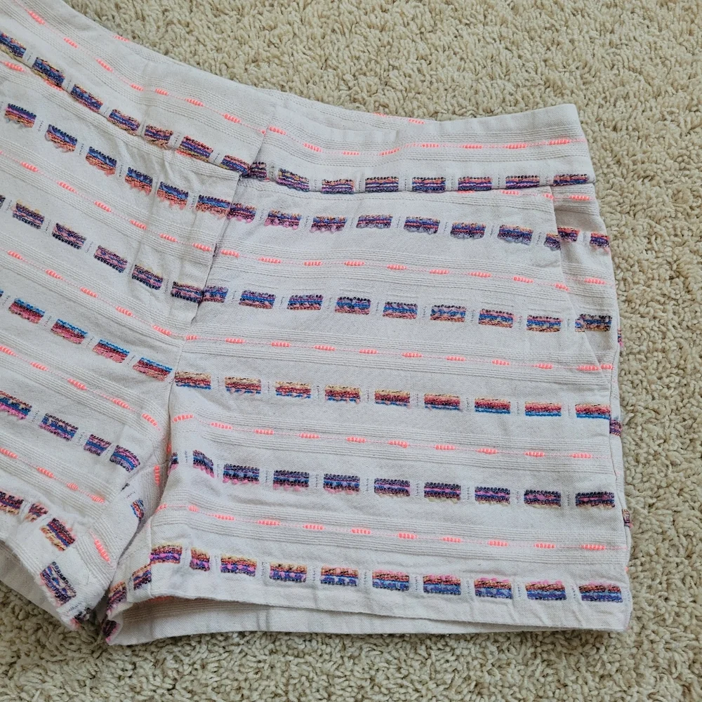 Loft Womens Riviera Textured Stripe Shorts 2 Summer Bohemian